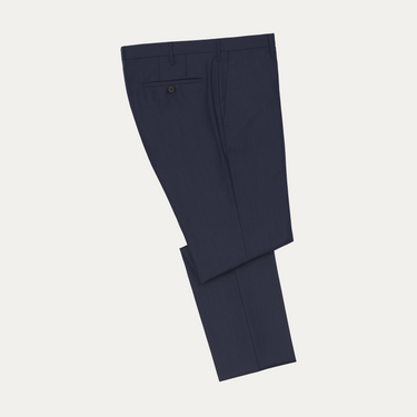 Classic Slim-Fit Wool Trousers in Crow Blue