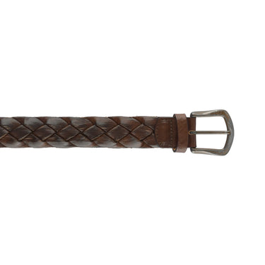 Braided Leather Belt in Brown