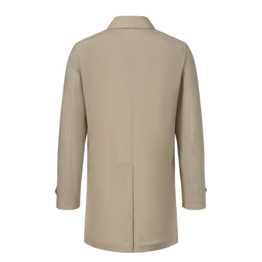 Back view of Sealup beige raincoat 11516SEU 96233 119, showcasing clean tailoring and mid-length cut from the SS25 collection.