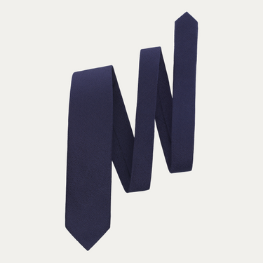 Woven Silk Tie in Navy Blue