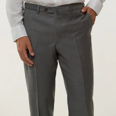 Tailored flat-front Virgin Wool Trousers in Grey. Exclusively made for Sartale