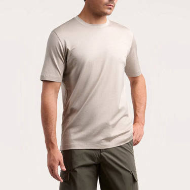 Silk T-Shirt in Light Beige