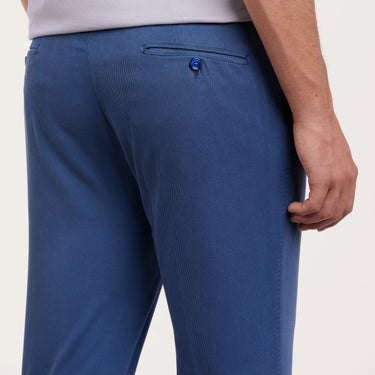 Cotton-Silk Blend Trousers in Light Blue