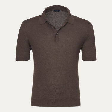 Silk Polo Shirt in Brown