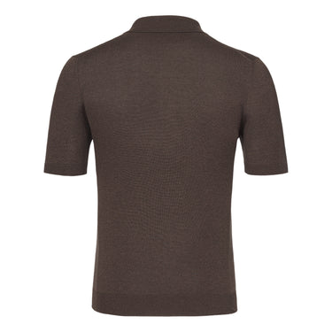 Silk Polo Shirt in Brown