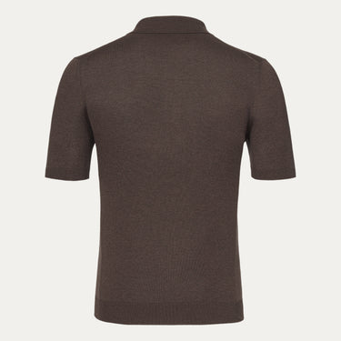 Silk Polo Shirt in Brown