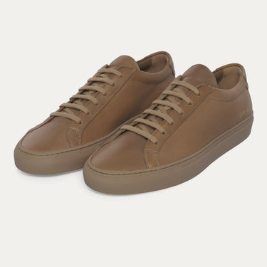 Zapatilla de cuero "Achilles Premium" en color gris topo