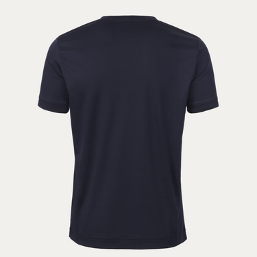 Baumwoll-T-Shirt mit Rundhalsausschnitt in Marineblau