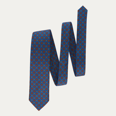 Woven Silk Printed Tie with Flower Design