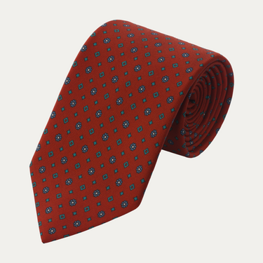 Corbata con forro y estampado rojo