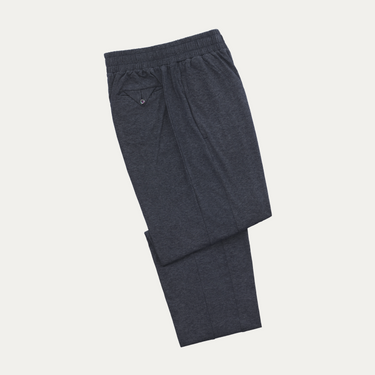 Hose aus Baumwolle und Kaschmir mit Kordelzug in Blau Melange