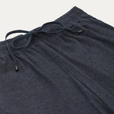 Hose aus Baumwolle und Kaschmir mit Kordelzug in Blau Melange