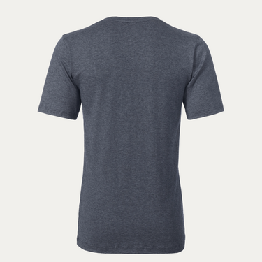 T-Shirt aus Baumwoll- und Kaschmirmischung in Blau meliert