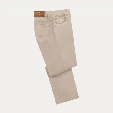 Richard J. Brown Slim-Fit Stretch-Cotton and Cashmere-Blend Trousers in Beige - SARTALE