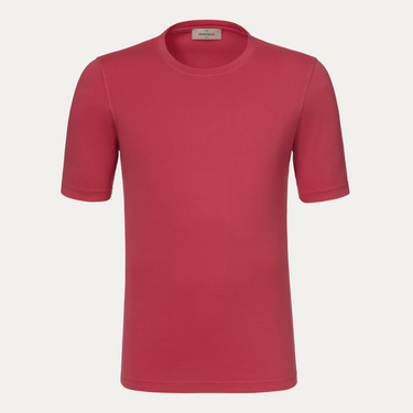 Cotton Crew-Neck T-Shirt in Vibrant Red