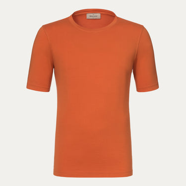 Cotton Crew-Neck T-Shirt in Bright Orange