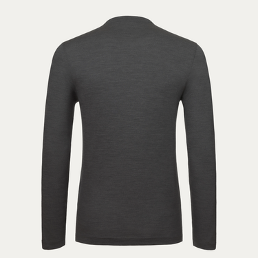 Wool Long Sleeve T-Shirt in Grey Melange