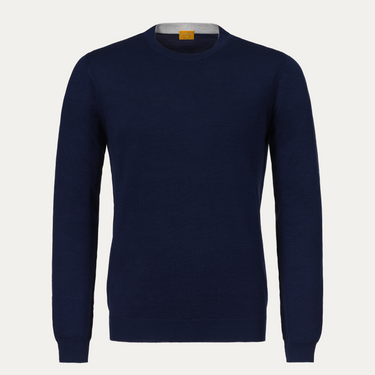 Svevo Silk and Linen-Blend Dark Blue Sweater - SARTALE