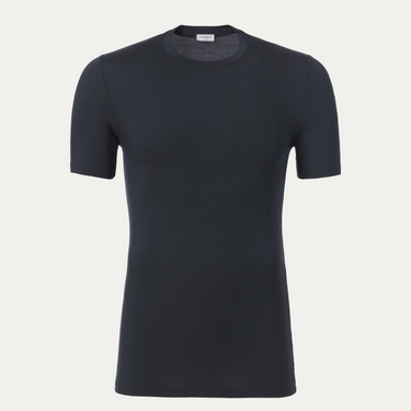 T-Shirt mit Rundhalsausschnitt in Mitternachtsblau