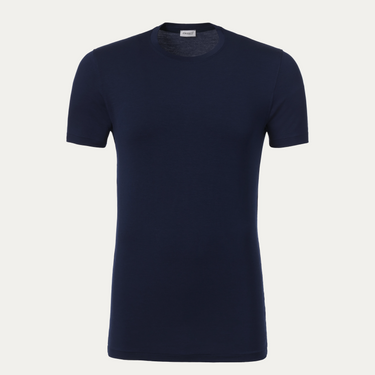 T-Shirt mit Rundhalsausschnitt in Marineblau