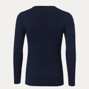Langarm-T-Shirt mit Rundhalsausschnitt in Marineblau