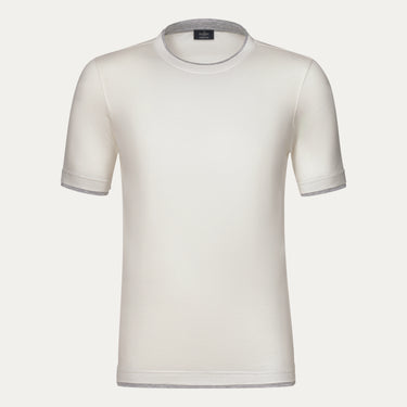 Cotton Crew-Neck T-Shirt in Warm White