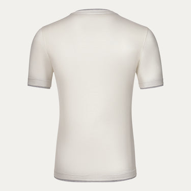 Cotton Crew-Neck T-Shirt in Warm White
