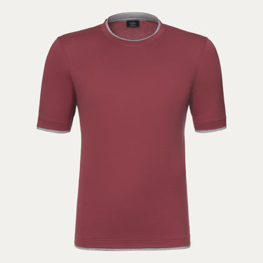 Cotton Crew-Neck T-Shirt in Dull Magenta