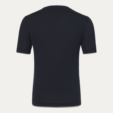 Cotton Crew-Neck T-Shirt in Space Blue