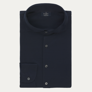 Jersey Cotton Shirt in Midnight Blue