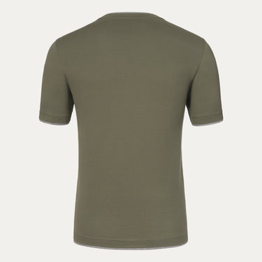 Camiseta de algodón en color verde con rayas grises