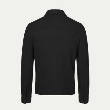 Virgin Wool and Cashmere Zip-Up Overshirt in Dark Brown