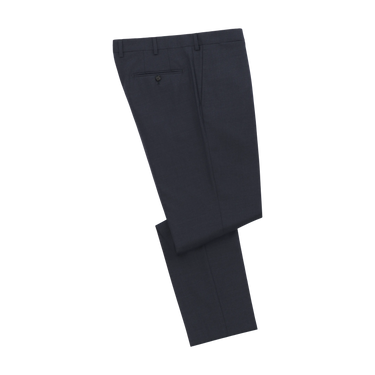 Tailored flat-front Wool Trousers in Blue