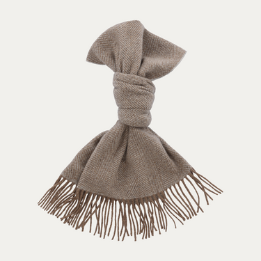 Herringbone Brown Cashmere Scarf