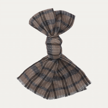 Bontoni Fringed Checked Cashmere, Alpaca and Virgin Wool-Blend Scarf in Brown - SARTALE