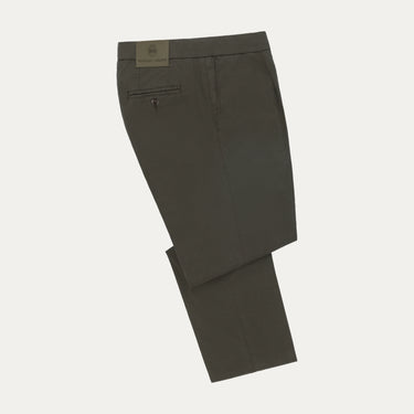 Caprera Regular-Fit Trousers in Dark Green by Richard J. Brown, featuring a sleek silhouette and back welt pocket. Available at SARTALE.