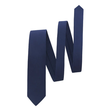 Silk-Cotton Blend Tie in Navy Blue