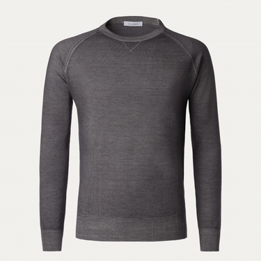 Cruciani Crew-Neck Wool Sweater in Grey - SARTALE