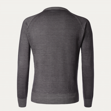 Cruciani Crew-Neck Wool Sweater in Grey - SARTALE