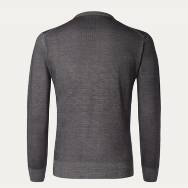 Cruciani Crew-Neck Wool Sweater in Grey - SARTALE
