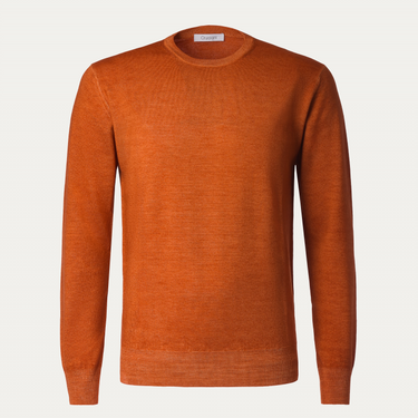 Cruciani Crew-Neck Wool Sweater in Orange - SARTALE
