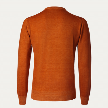 Cruciani Crew-Neck Wool Sweater in Orange - SARTALE