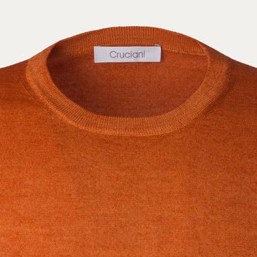 Cruciani Crew-Neck Wool Sweater in Orange - SARTALE