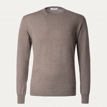 Cruciani Crew-Neck Wool Sweater in Brown - SARTALE