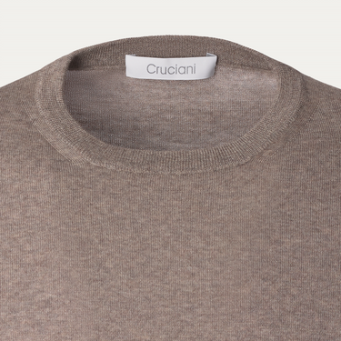 Cruciani Crew-Neck Wool Sweater in Brown - SARTALE