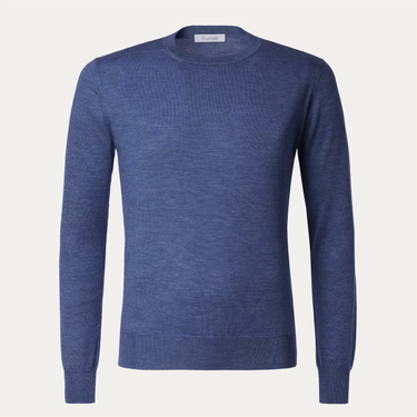 Cruciani Crew-Neck Cashmere and Silk-Blend Sweater in Blue - SARTALE
