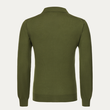 Polo de mezcla de cachemira en color verde cocodrilo