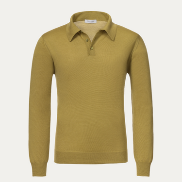 Polo de mezcla de cachemira en amarillo maíz