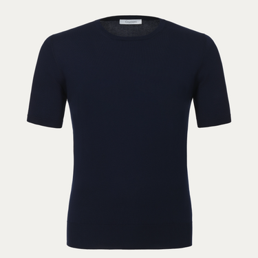 Suéter tipo camiseta de algodón de color azul oscuro