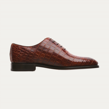 Bontoni "De La Ville" Five-Eyelet Wholecut Crocodile Oxford - SARTALE